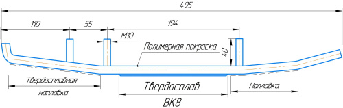 Коньки для снегоходов STELS 2.0 (комплект 2шт, напайка 16 см) Коньки для снегоходов STELS 2.0 (комплект 2шт, напайка 16 см)