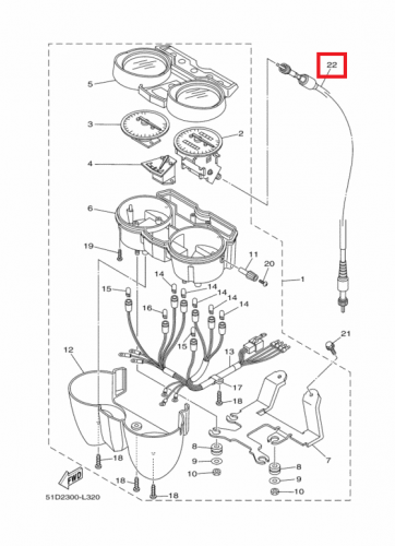 Трос спидометра Yamaha 3D9H35500200 фото 2 Трос спидометра Yamaha 3D9H35500200 фото 2