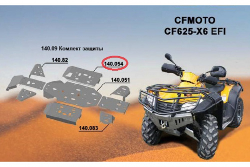 Защита порогов ATV CF500-X5/CF625-X6 Защита порогов ATV CF500-X5/CF625-X6