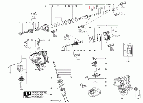 Обжимка для перфоратора METABO BHE 20, BHA 36 LTX, BHA 18 LTX фото 2 Обжимка для перфоратора METABO BHE 20, BHA 36 LTX, BHA 18 LTX фото 2
