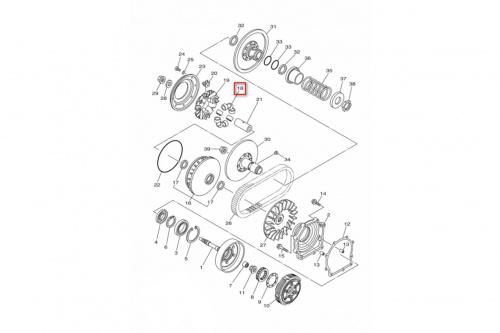 Комплект грузиков ведущего вариатора Yamaha AT-03410 фото 2 Комплект грузиков ведущего вариатора Yamaha AT-03410 фото 2
