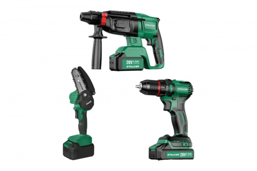 Набор аккумуляторного инструмента ALTECO STALKER Kit (MC20-10 Li BL+D20 Li+RH20 Li BL) Набор аккумуляторного инструмента ALTECO STALKER Kit (MC20-10 Li BL+D20 Li+RH20 Li BL)