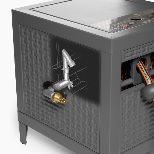 Катушка металлическая DAEWOO со шлангом 30 м и набором для полива DWR 6130 фото 8 Катушка металлическая DAEWOO со шлангом 30 м и набором для полива DWR 6130 фото 8